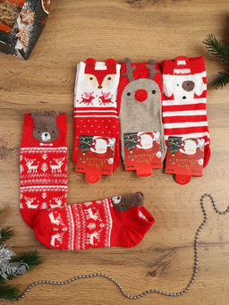 Носки р. 35-40 Новый год короткие / L819 / уп 10/1200/ ОДНА ПАРА/ МАРКА - Галеонтрейд фото 2