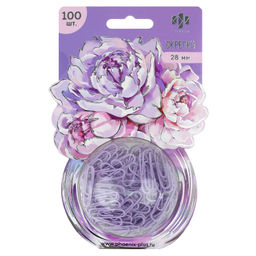 Скрепки канцелярские, арт. 71493 / 24 ПИОНЫ (100 шт. в наборе, размер: 28 мм, материал: металл, ПВХ;