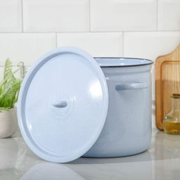 Кастрюля эмалированная, 12 л, d=28 см, с крышкой, без деколи, МИКС