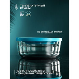 Набор контейнеров «Дена», 1500 мл, 800 мл, 400 мл, стекло, голубой