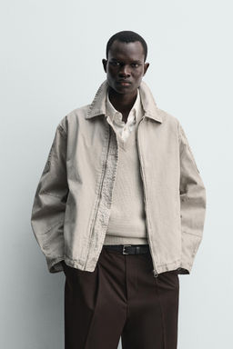 CAZADORA BOXY FIT LAVADA / Gris / Tostado - Zara фото 2