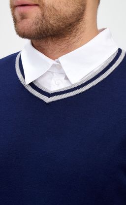 Пуловер F221-15-833 d.blue-grey melange - Fine joyce фото 9