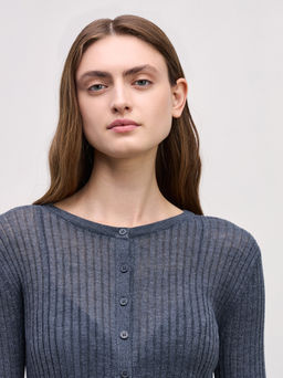 Джемпер на пуговицах с добавлением шерсти / Zarina фото 6