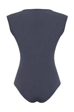Antrasit Baglama Detayl? V Yaka Fitted/Vucuda Oturan Esnek C?tc?tl? Orme Body TWOSS23BD00055