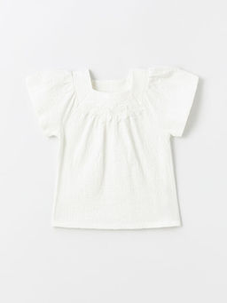 Bisiklet Yaka K?sa Kollu Basic K?z Bebek Ti??rt