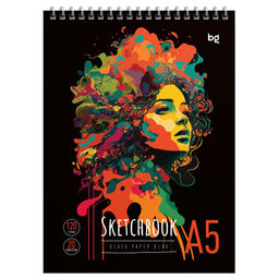 Скетчбук 148*210мм 40л., 120г/м, на гребне, карт.обложка "Stylish girl" (СА520гр_58725, BG)