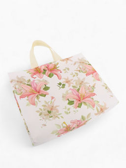 Цена за 2 шт. Сумка хозяйственная без застёжки, с цветочным принтом, 32×10×26 см, белая