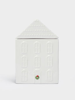 Емкость для хранения, 10х17 см, 690 мл, керамика, молочная, Дом с венком, Townlet - Anna lafarg фото 3
