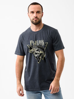 Футболка мужская Оптима Рыбак хлопок с полиэстером графит  фото 2