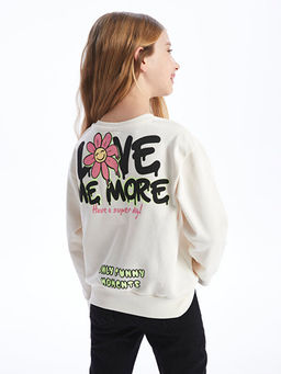 Bisiklet Yaka Uzun Kollu K?z ?ocuk Sweatshirt