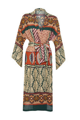 Etnik Desenli Maxi Dokuma Flaml? Pamuk Plaj Kimono&Kaftan TBESS24KM00022 - Trendyolmilla фото 6