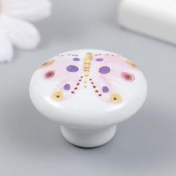 Ручка для шкатулки керамика, металл Бабочка, 3.8?3.8?2.8 см