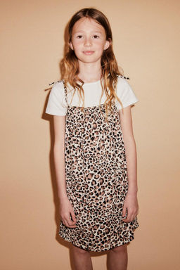 KONTRAST T-SHIRT DETAYLI LEOPAR DESENLI ELBISE - Zara фото 4