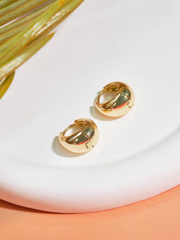 Серьги металл «Эфир» полукруг, цвет золото