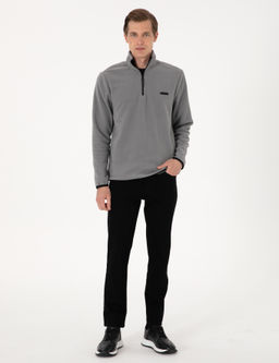 Gri Regular Fit Yar_m Fermuarl_ Polar Sweatshirt - Pierre cardin фото 4