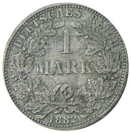 Монета 1 марка 1882 года A Германия