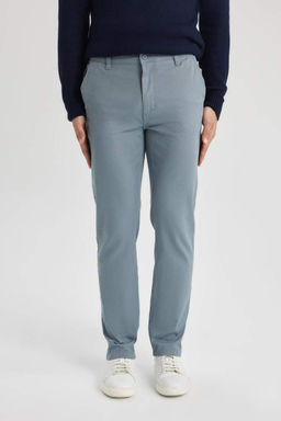 Брюки-чиносы прямого кроя из габардина с карманом на молнии и парусиновой тканью стандартного кроя - Defacto фото 9