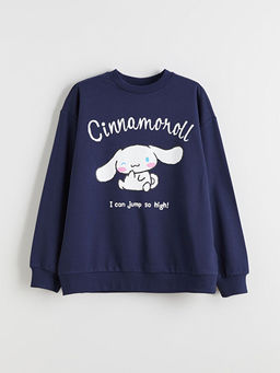 Bisiklet Yaka Cinnamoroll Bask?l? K?z ?ocuk Sweatshirt