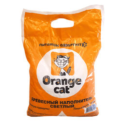 Наполнитель для кошек 9л светлый древесный Orange Cat, Цена за 2 шт.