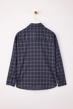 Cok Renkli-Kahverengi Ekose Fular Detayl? Oversize/Genis Kal?p Gomlek TWOSS26GO00009 - Trendyolmilla фото 4