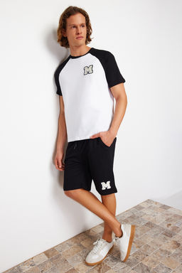 TRENDYOL MAN Bordo Ekru Nak?sl? Reglan Kol Orme Sortlu Pijama Tak?m? TMNSS24PT00007 - Trendyolmilla фото 10