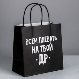 Пакет подарочный Всем плевать на твой др, 22 22 11 см