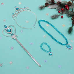 Цена за 2 шт. Набор карнавальный "Волшебница" (палочка, ободок, подвеска, браслет), голубой