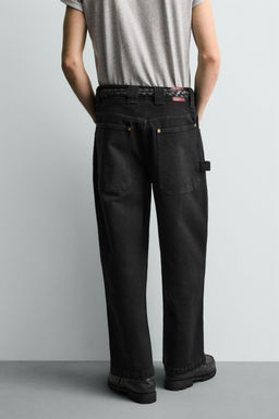 PANTAL?N CARPINTERO WIDE FIT / Negro - Zara фото 3