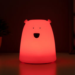 Фигурка светящаяся RISALUX «Антистресс мякиш мишка», LED-ночник, RGB, от батареек 3×ААА, 9×9×10.5 см