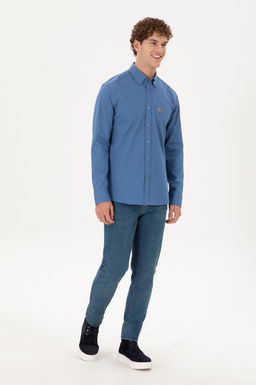 Мужская темно-синяя рубашка с длинным рукавом Неожиданная скидка в корзине - U.s. polo assn фото 4