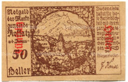 50 геллеров 1920 года Австрия Россац на Дунае (нотгельд)