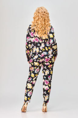 Костюм Svetlana Style 1883 черный+цветы+фуксия