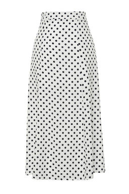 TRENDYOLMILLA Koyu Lacivert Desenli Y?rtmac Detayl? Viskon Midi Dokuma Etek TWOAW20ET0205 фото 7