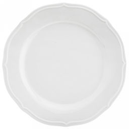 "Совершенство" Тарелка мелкая фарфоровая д270мм h25мм, белый, рельефный декор, волнистый край (Китай)