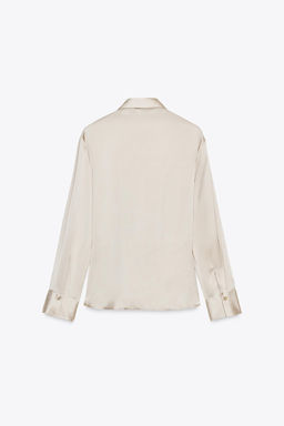 SATIN SHIRT WITH KNOT - Zara фото 7