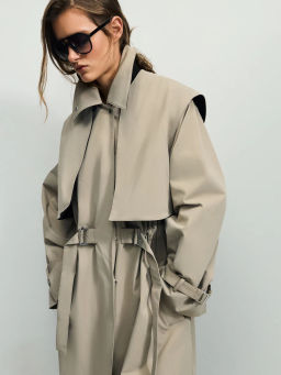 Плащ со съемным жилетом / Zarina фото 6