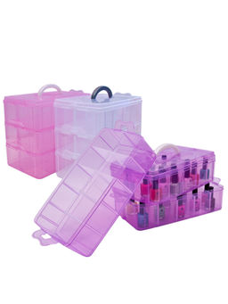 Planet Nails Чемодан пластиковый 19238 трёхуровневый, большой, 32 х 19 х 25 см, в ассортименте