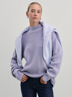 Джемпер оверсайз с воротником стойкой / Zarina