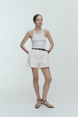 Pantal?n corto de sarga con cintur?n - H&m фото 8