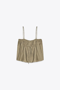 FLOWING STRAPPY BUTTON-UP TOP - Zara фото 13