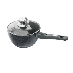 Ковш алюмин. 1,2л (АП) Гранит black с съемной ручкой, стекл.крышкой (081802) (Мечта)