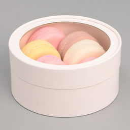 Коробка для макарун, кондитерская упаковка тубус с окном «Белый», 16×16×7 см