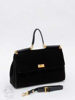 Сумка женская кожаная 1115M black Polina&Eiterou