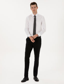 Beyaz Slim Fit Uzun Kollu Basic G_mlek