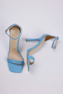 Bebek Mavisi Bilekten Baglamal? Kad?n 10 cm Ince Topuklu Ayakkab? TAKSS25TO00097