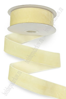 Лента бархатная 3,8 см*10 ярд (SF-5814) айвори