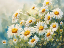 Вышивка крестиком 40х50см, Ромашки