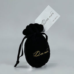 Цена за 5 шт. Мешочек подарочный замшевый Для тебя, черный, тиснение, 9?12 см  1.5 см