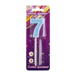 "BOOMZEE" Свеча для торта "Цифра" BCD-47 7.5 г 12 х 1 шт. 7_голубой