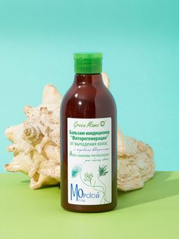 Бальзам-кондиционер Фиторегенерация от выпадения волос с морскими водорослями 400 мл - Green mama фото 2